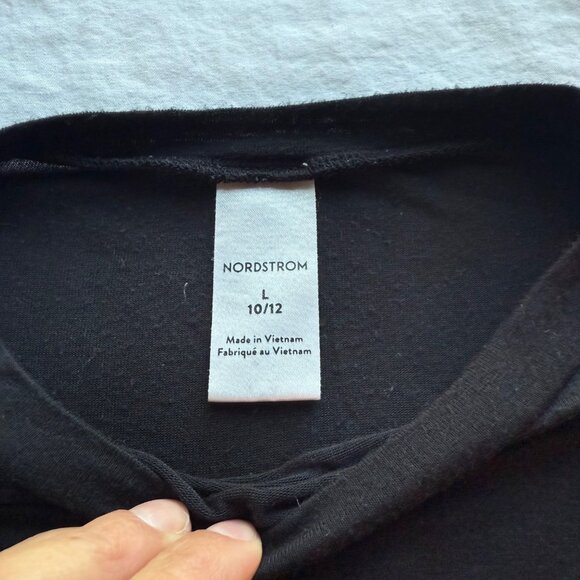 Nordstrom Girls Black Long-Sleeve Twisted Front Top L (10/12) - Picture 4 of 6